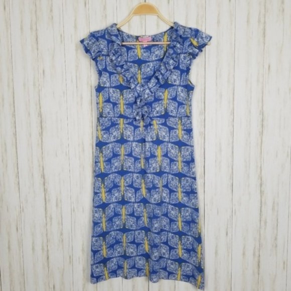 Lilly Pulitzer Dresses & Skirts - Lilly Pulitzer Silk Butterfly Ruffled Shift Dress